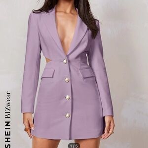 Purple button up dress
